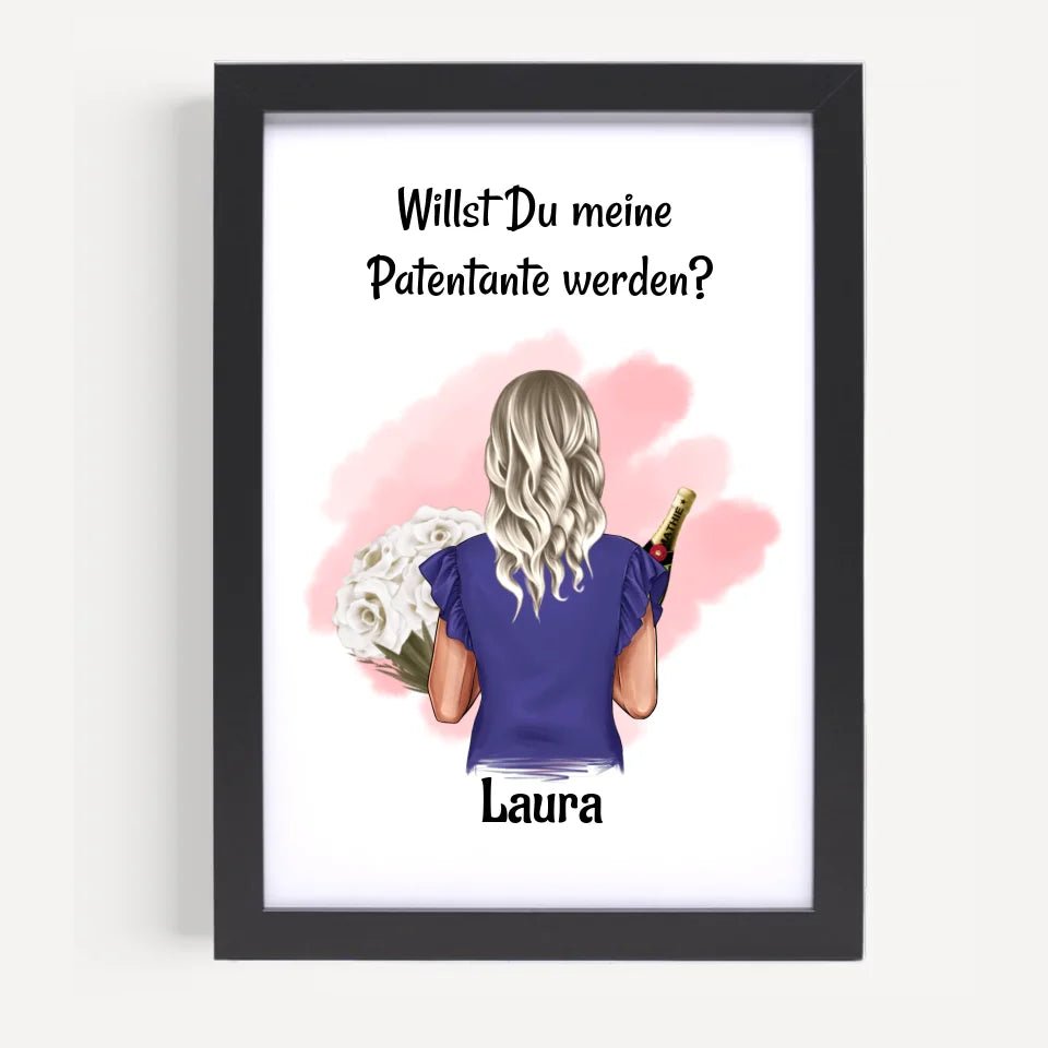 Geschenk Patentante Fragen Bild personalisiert - Cantty