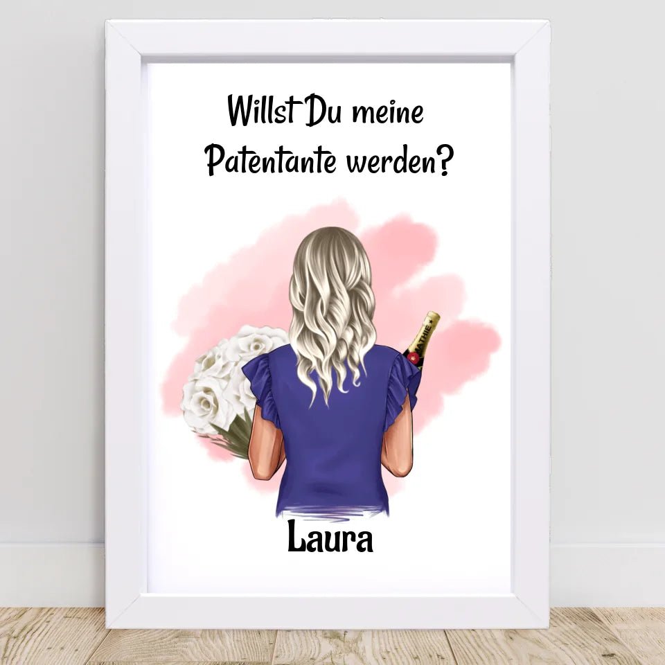 Geschenk Patentante Fragen Bild personalisiert - Cantty