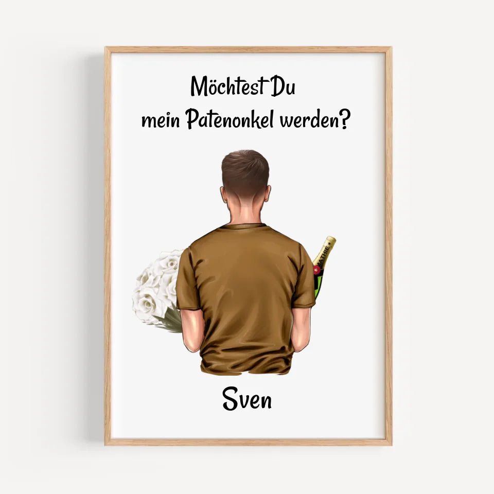 Patenonkel fragen Bild Geschenk personalisiert - Cantty