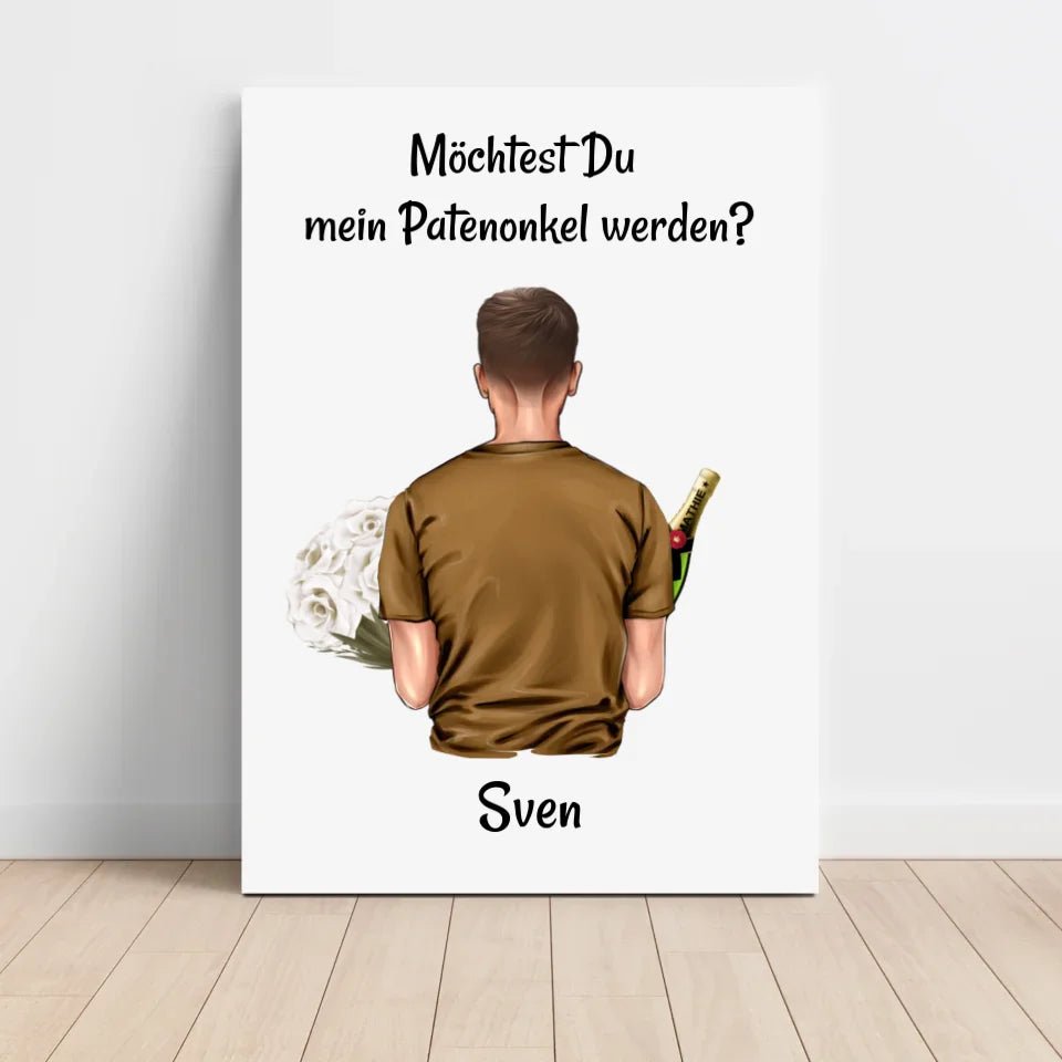 Patenonkel fragen Bild Geschenk personalisiert - Cantty