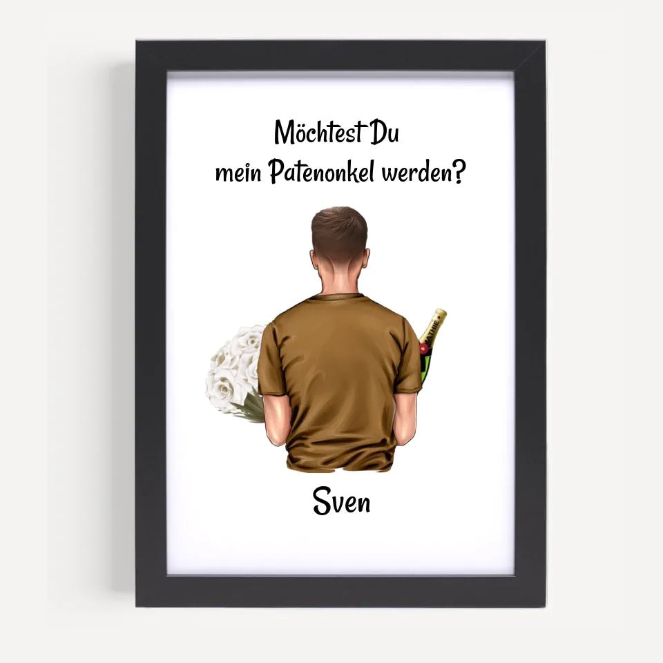 Patenonkel fragen Bild Geschenk personalisiert - Cantty