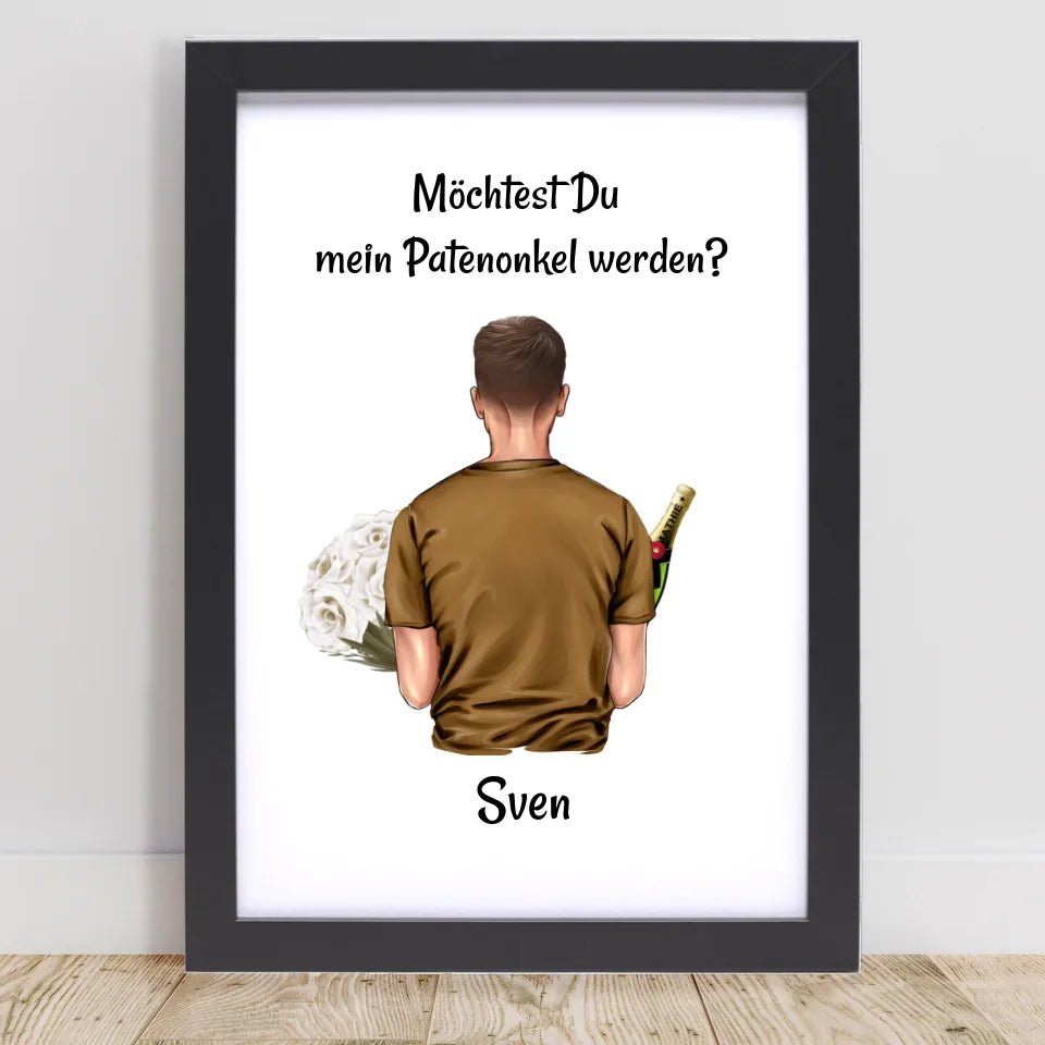 Patenonkel fragen Bild Geschenk personalisiert - Cantty
