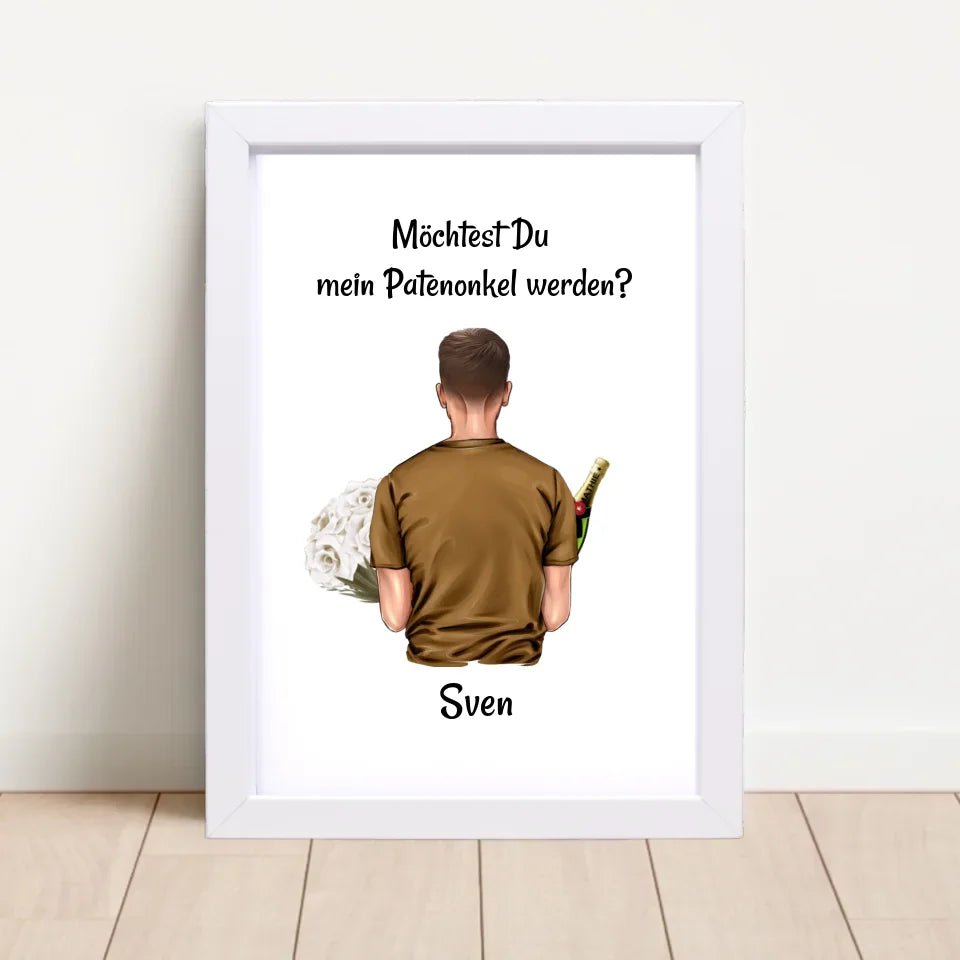Patenonkel fragen Bild Geschenk personalisiert - Cantty