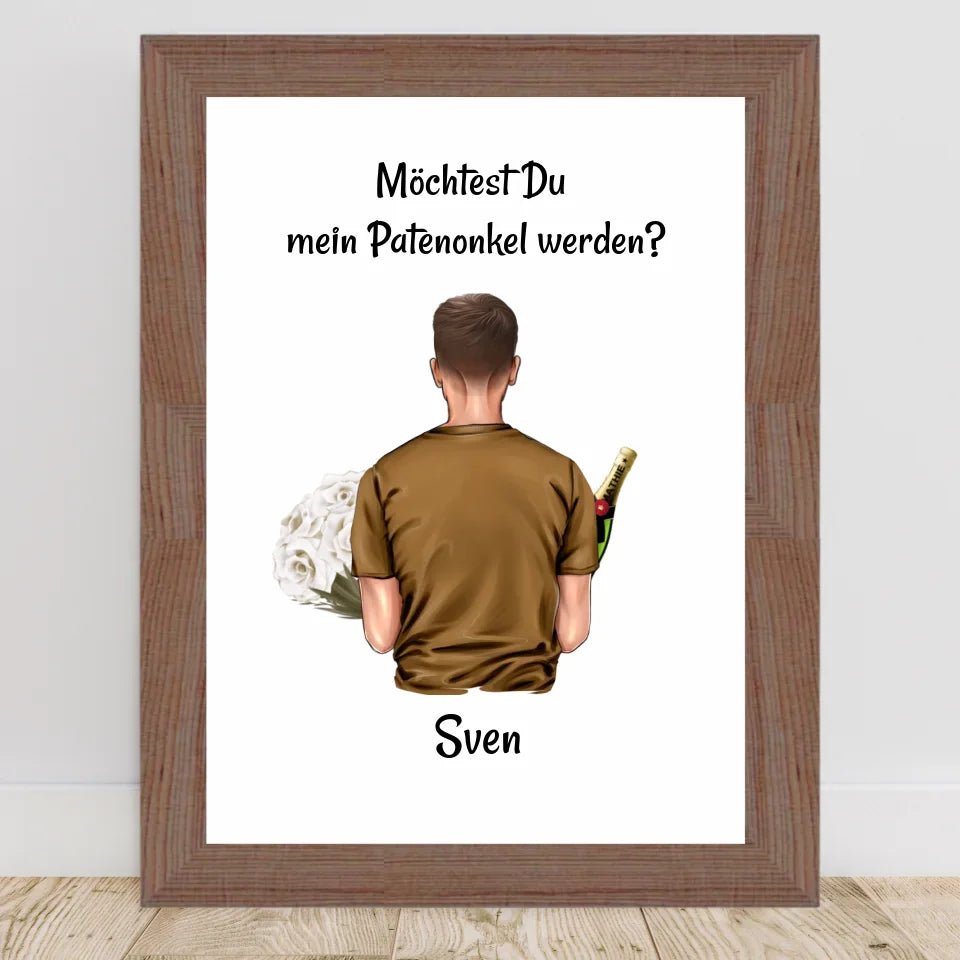 Patenonkel fragen Bild Geschenk personalisiert - Cantty