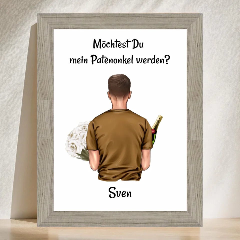 Patenonkel fragen Bild Geschenk personalisiert - Cantty