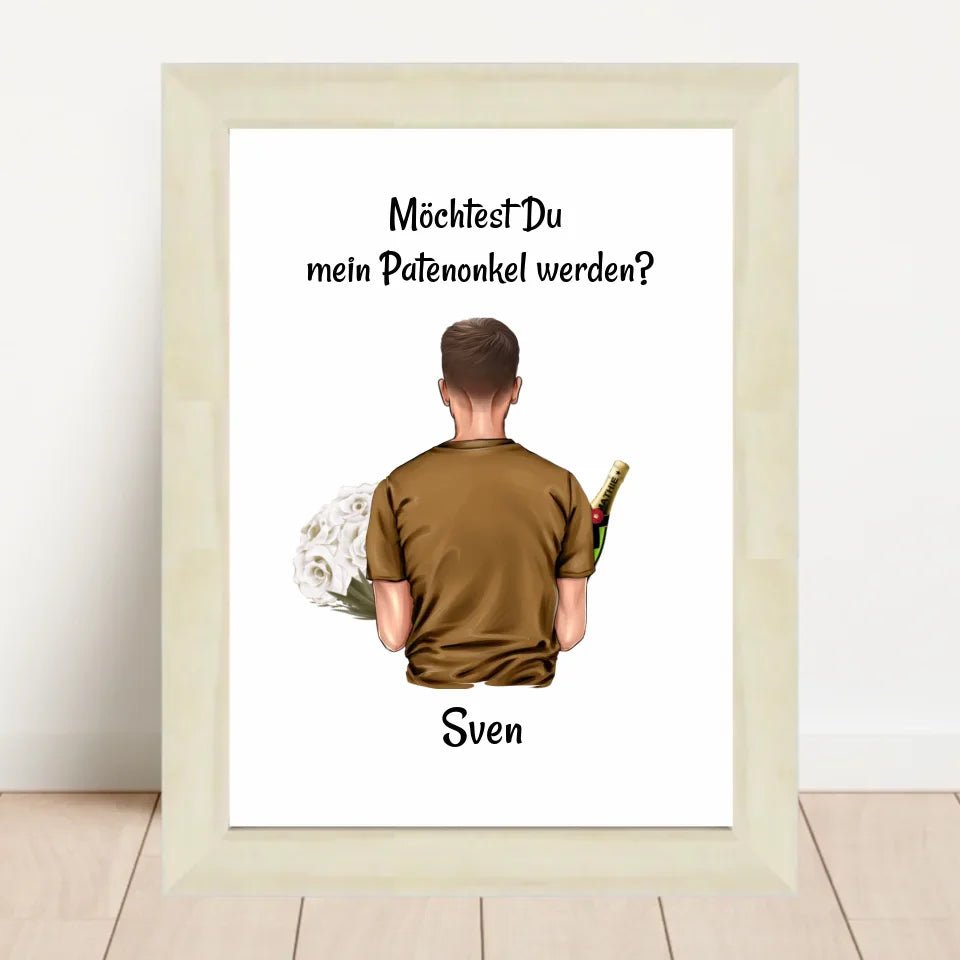 Patenonkel fragen Bild Geschenk personalisiert - Cantty