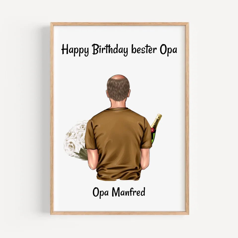 Opa Geburtstag Geschenk Bild personalisiert - Cantty