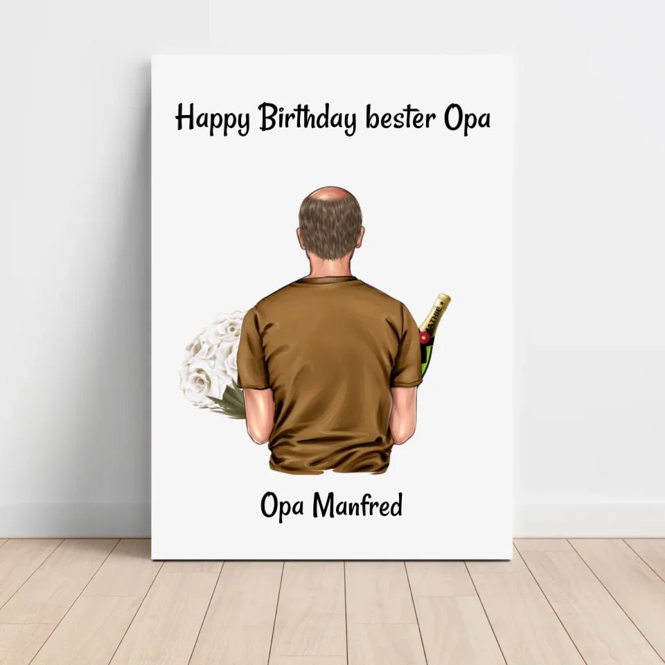Opa Geburtstag Geschenk Bild personalisiert - Cantty