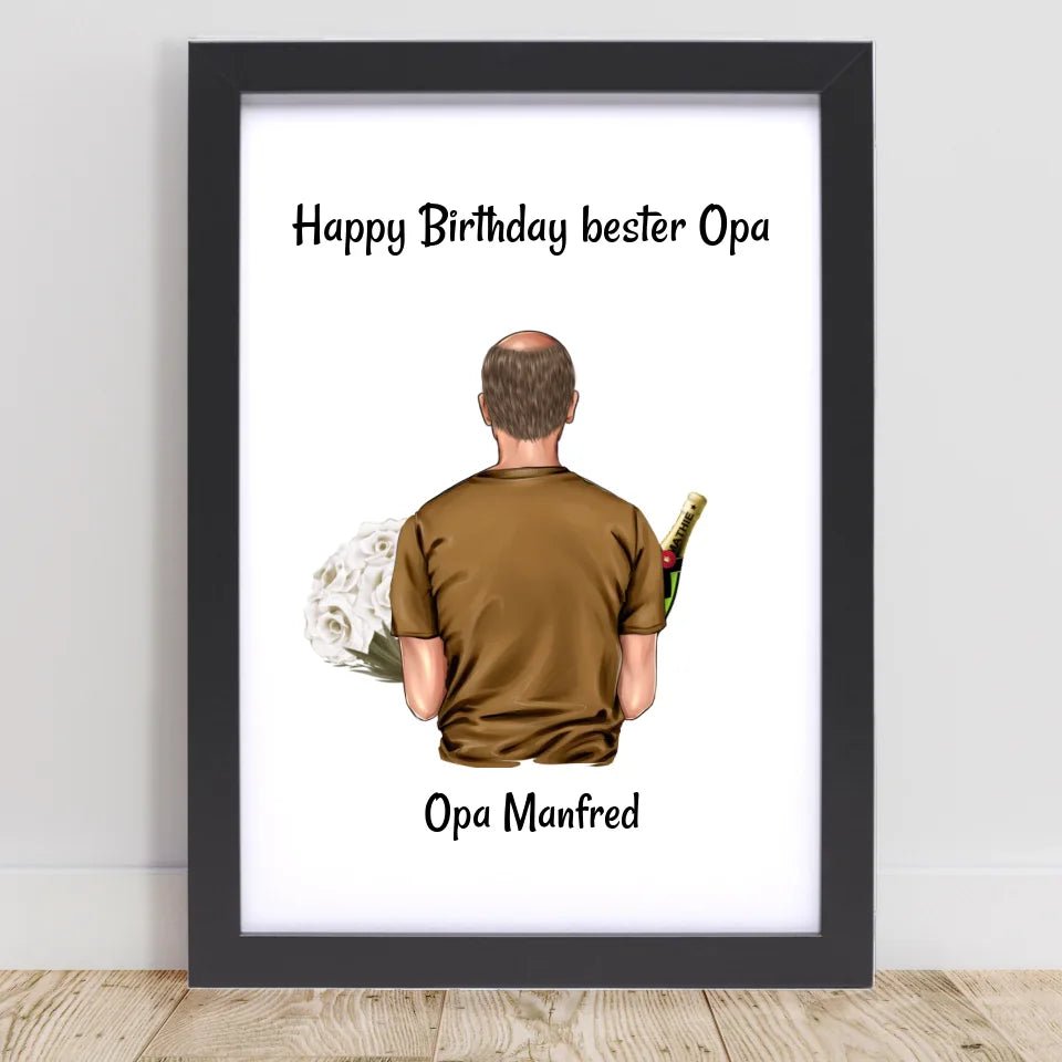Opa Geburtstag Geschenk Bild personalisiert - Cantty