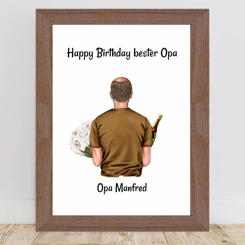 Opa Geburtstag Geschenk Bild personalisiert - Cantty