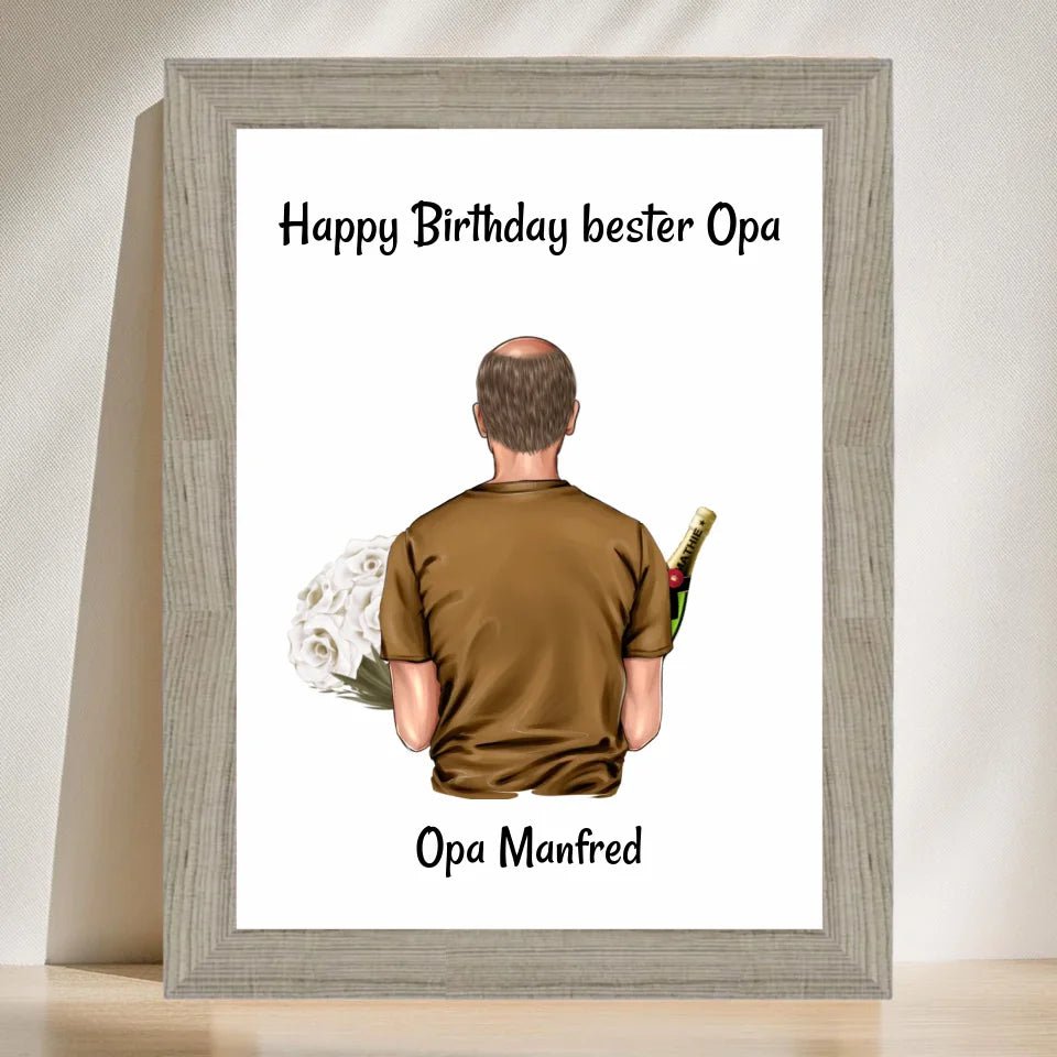 Opa Geburtstag Geschenk Bild personalisiert - Cantty
