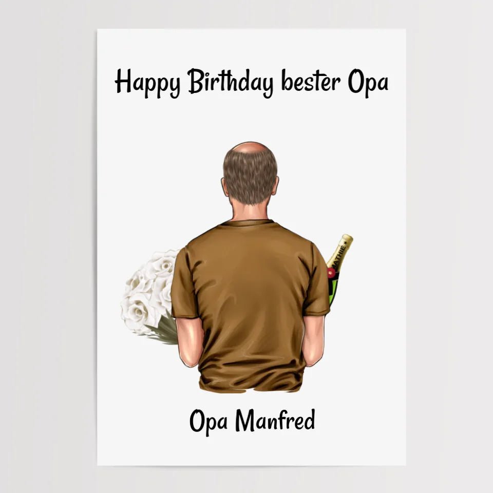 Opa Geburtstag Geschenk Bild personalisiert - Cantty