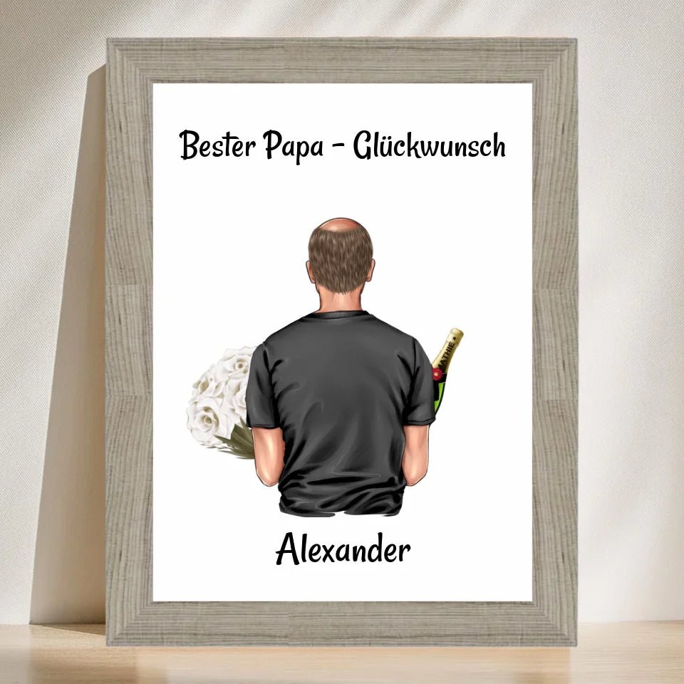 Papa Geburtstag Bild & Poster personalisiert - Cantty
