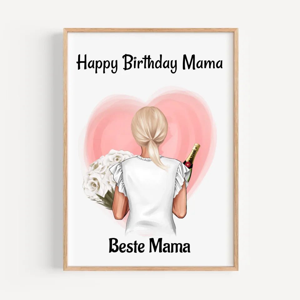 Mutter Geburtstag Bild & Poster personalisiert, Mama Geburtstagsgeschenk gestalten - Cantty