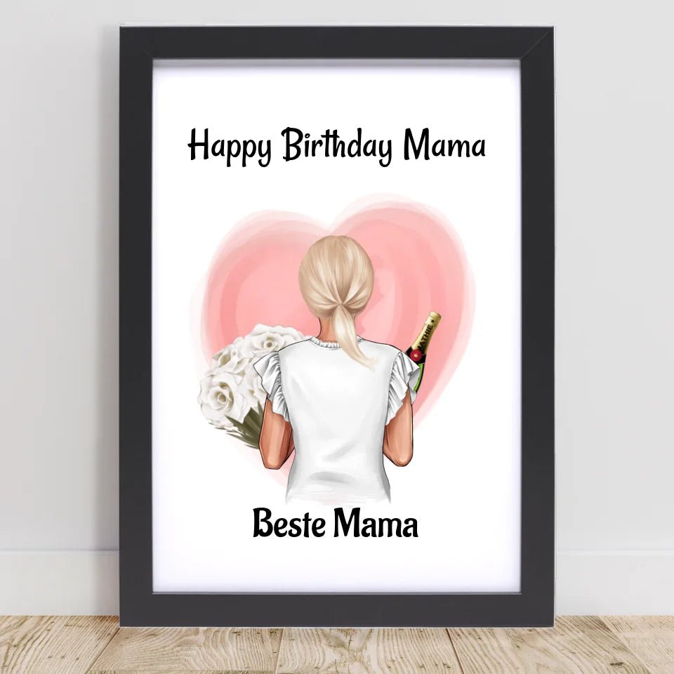 Mutter Geburtstag Bild & Poster personalisiert, Mama Geburtstagsgeschenk gestalten - Cantty