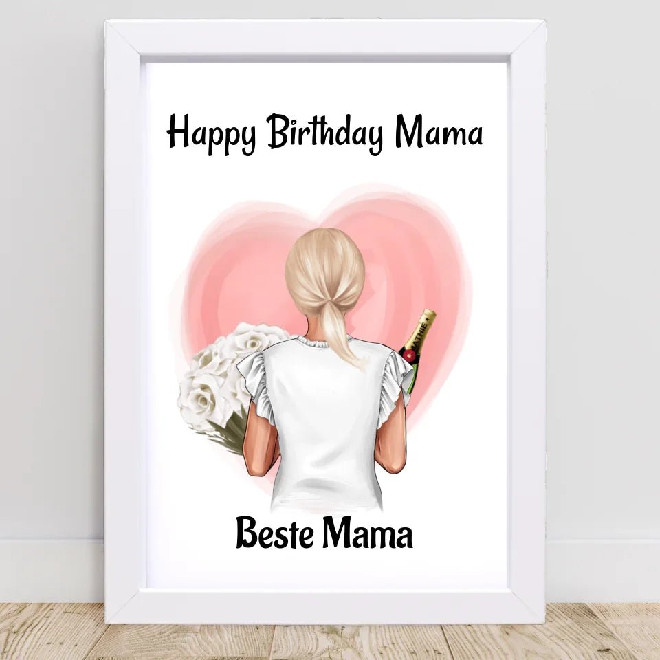 Mutter Geburtstag Bild & Poster personalisiert, Mama Geburtstagsgeschenk gestalten - Cantty