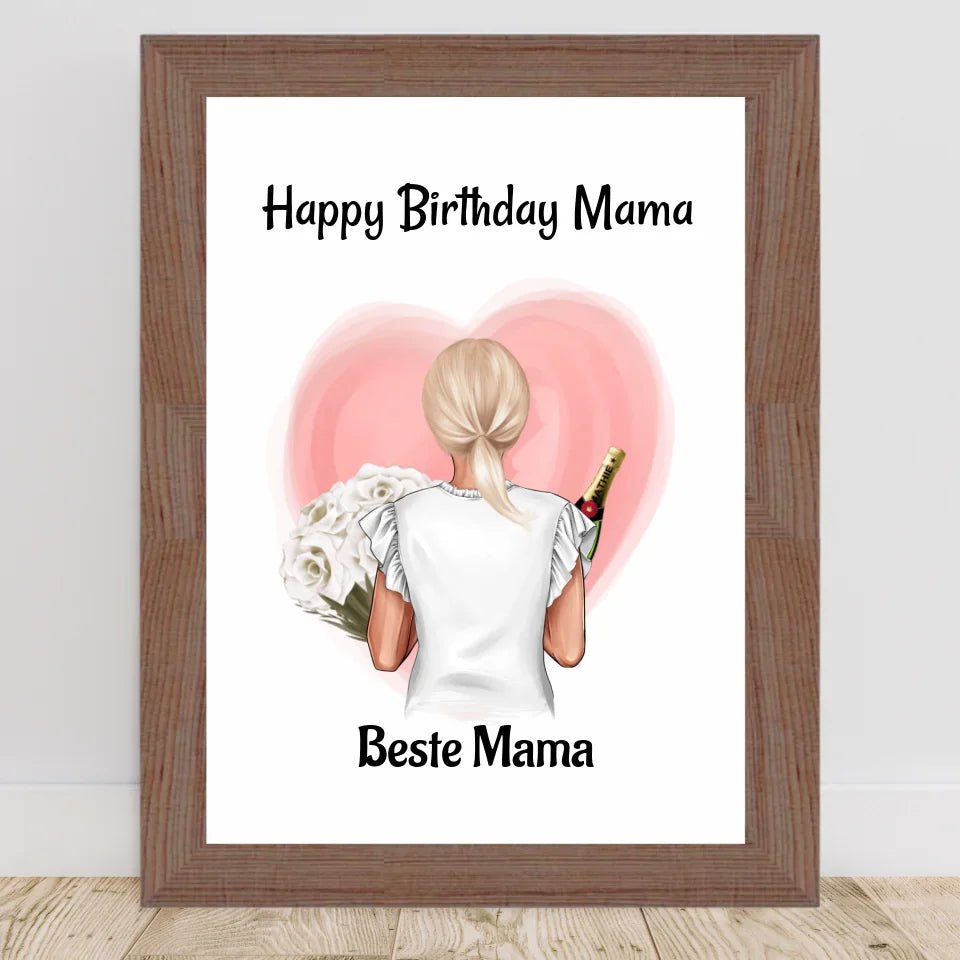Mutter Geburtstag Bild & Poster personalisiert, Mama Geburtstagsgeschenk gestalten - Cantty