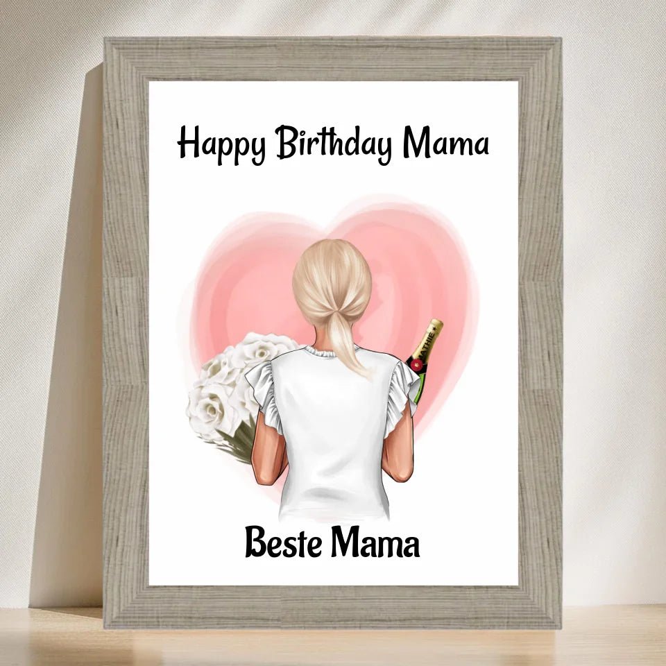 Mutter Geburtstag Bild & Poster personalisiert, Mama Geburtstagsgeschenk gestalten - Cantty