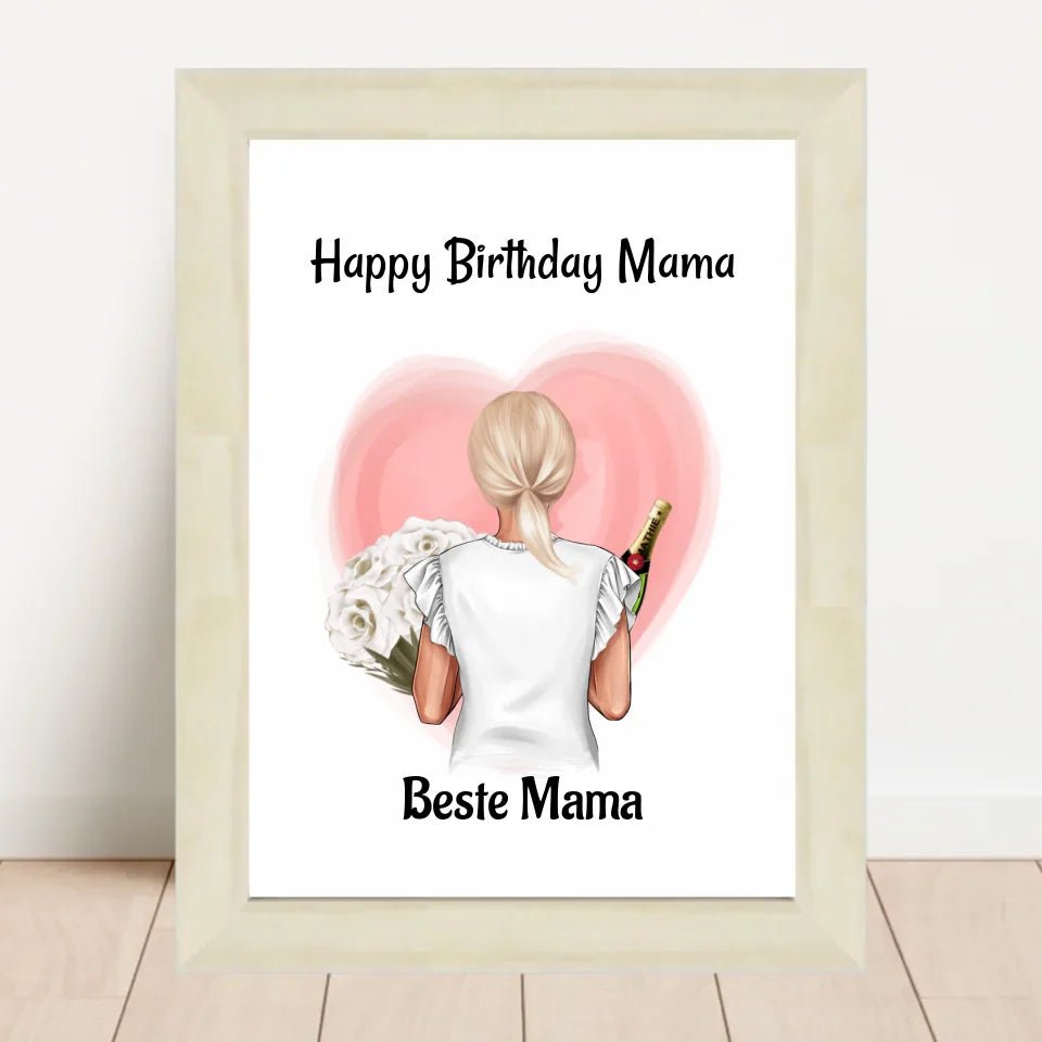 Mutter Geburtstag Bild & Poster personalisiert, Mama Geburtstagsgeschenk gestalten - Cantty