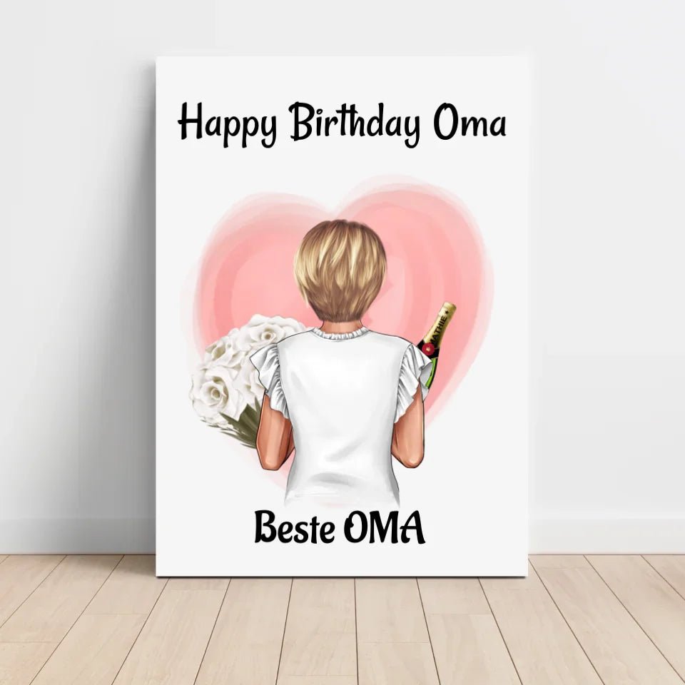 Oma Geburtstag Geschenk Bild personalisiert - Cantty
