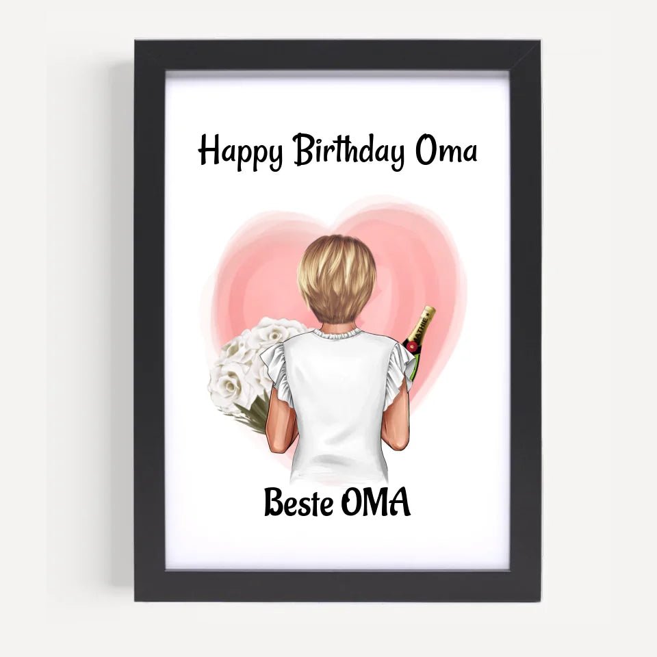 Oma Geburtstag Geschenk Bild personalisiert - Cantty