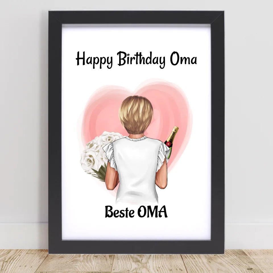 Oma Geburtstag Geschenk Bild personalisiert - Cantty