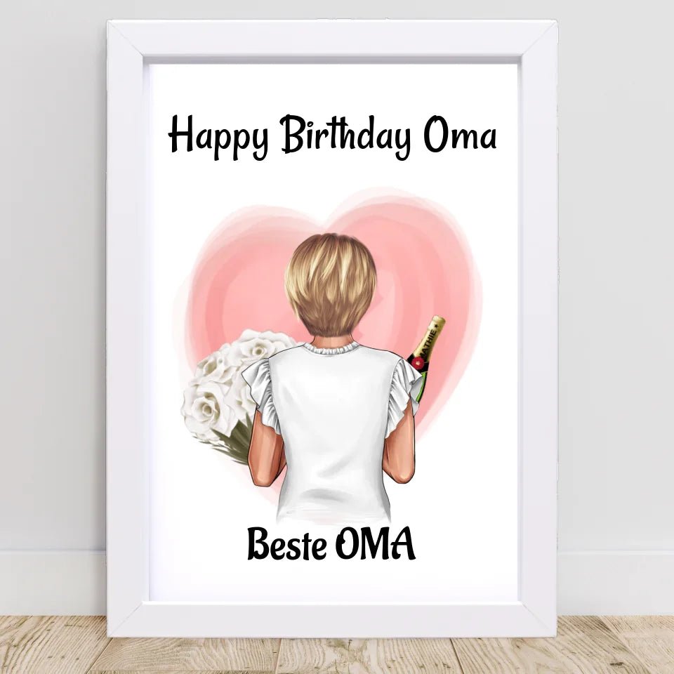 Oma Geburtstag Geschenk Bild personalisiert - Cantty