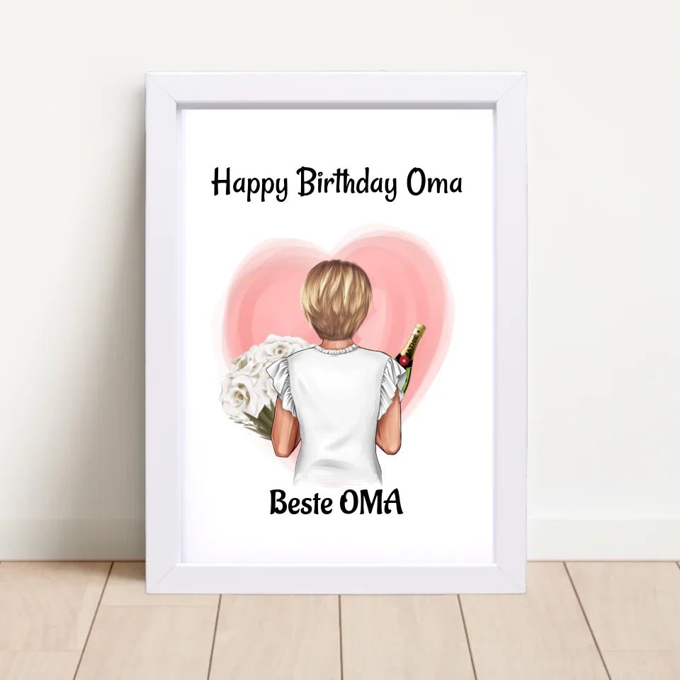 Oma Geburtstag Geschenk Bild personalisiert - Cantty