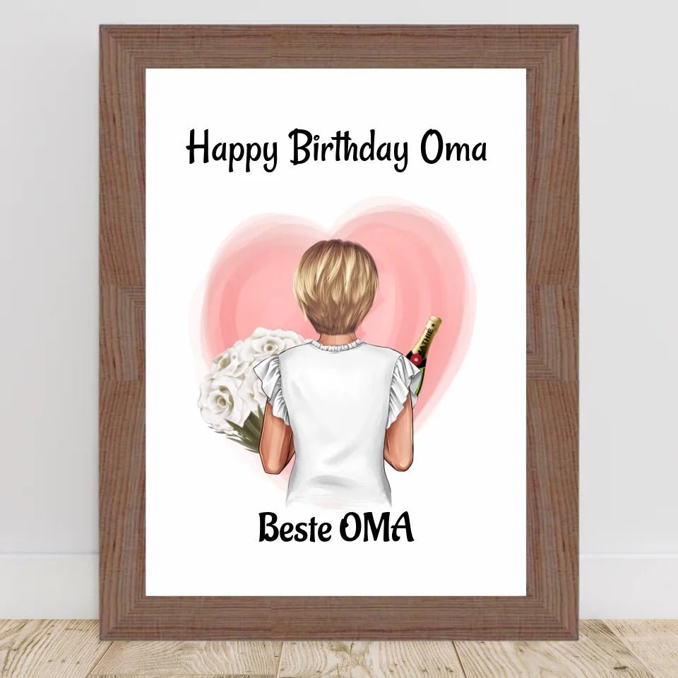 Oma Geburtstag Geschenk Bild personalisiert - Cantty