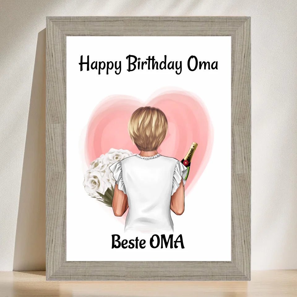 Oma Geburtstag Geschenk Bild personalisiert - Cantty