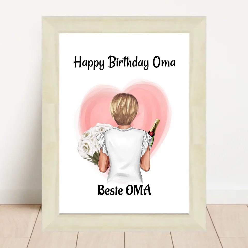 Oma Geburtstag Geschenk Bild personalisiert - Cantty