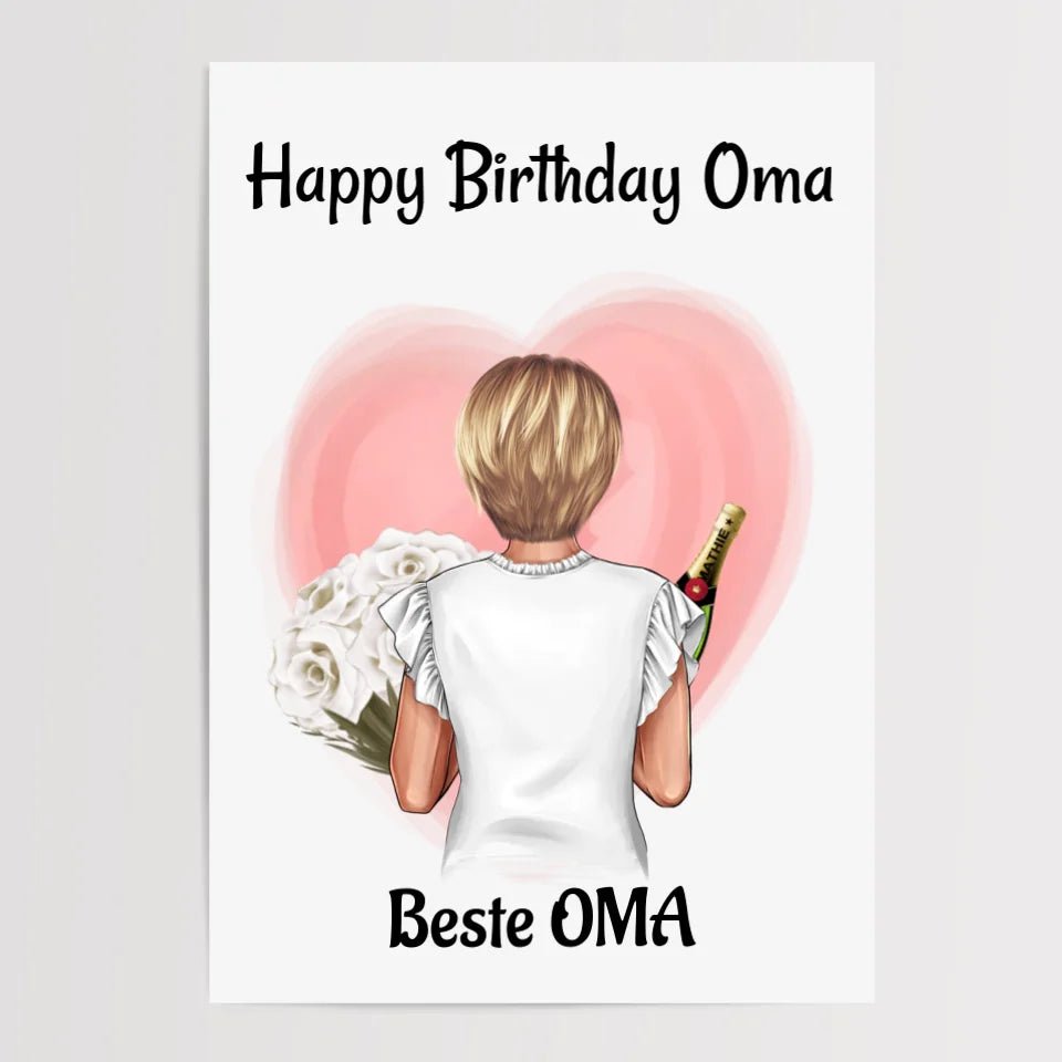 Oma Geburtstag Geschenk Bild personalisiert - Cantty