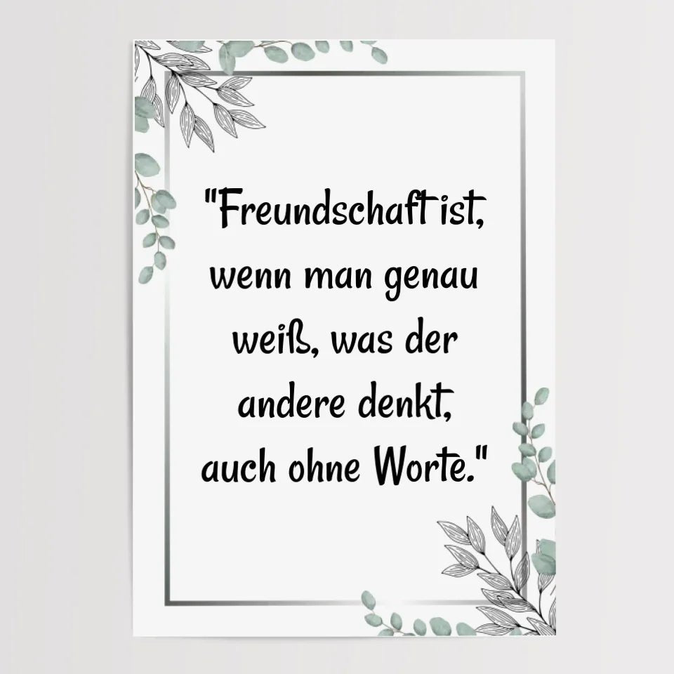 Beste Freundin Spruch zur Freundschaft als Poster - Cantty