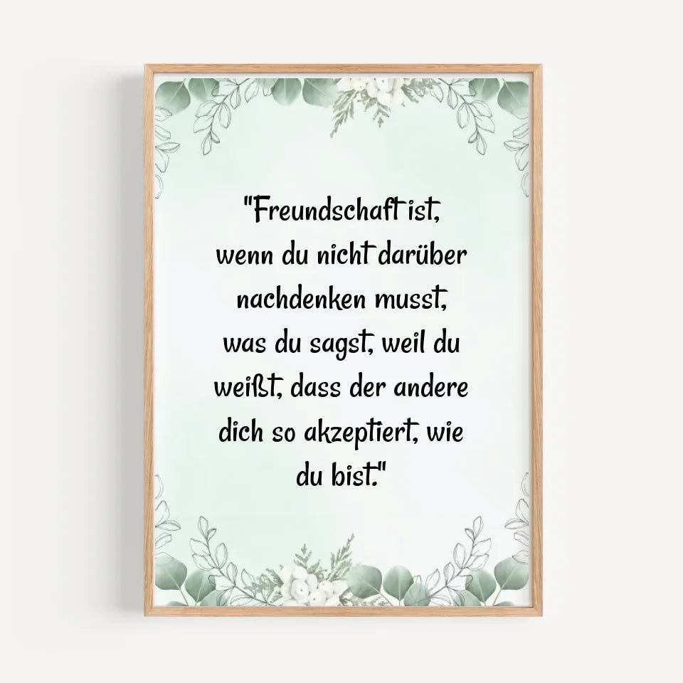 Geschenk Freundschaftsspruch Poster für beste Freundin personalisiert - Cantty