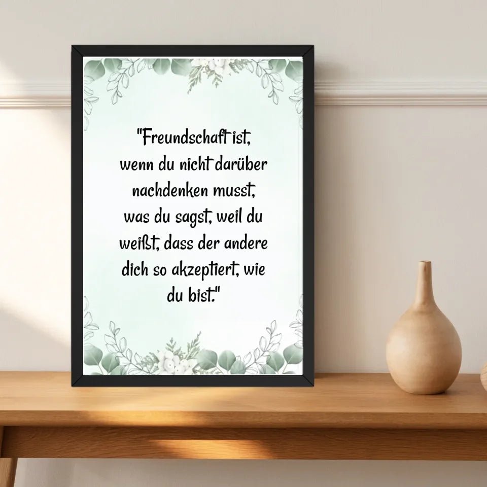 Geschenk Freundschaftsspruch Poster für beste Freundin personalisiert - Cantty