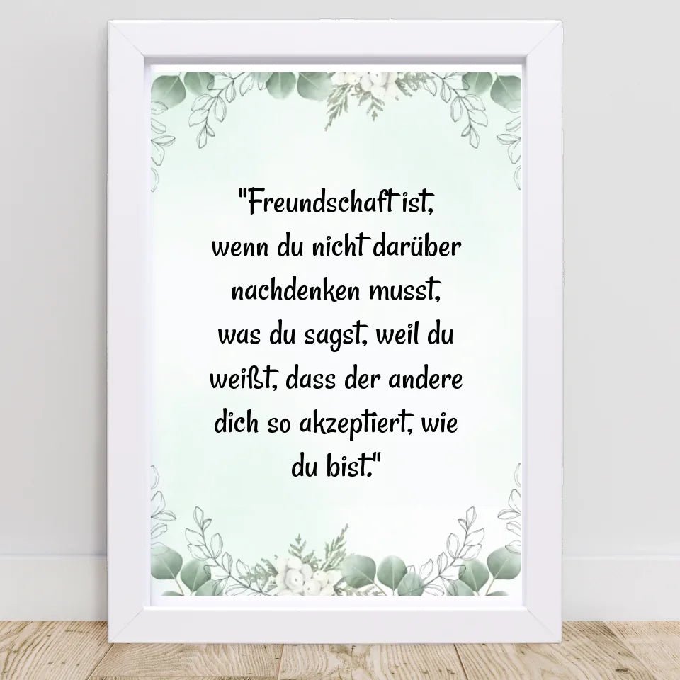 Geschenk Freundschaftsspruch Poster für beste Freundin personalisiert - Cantty