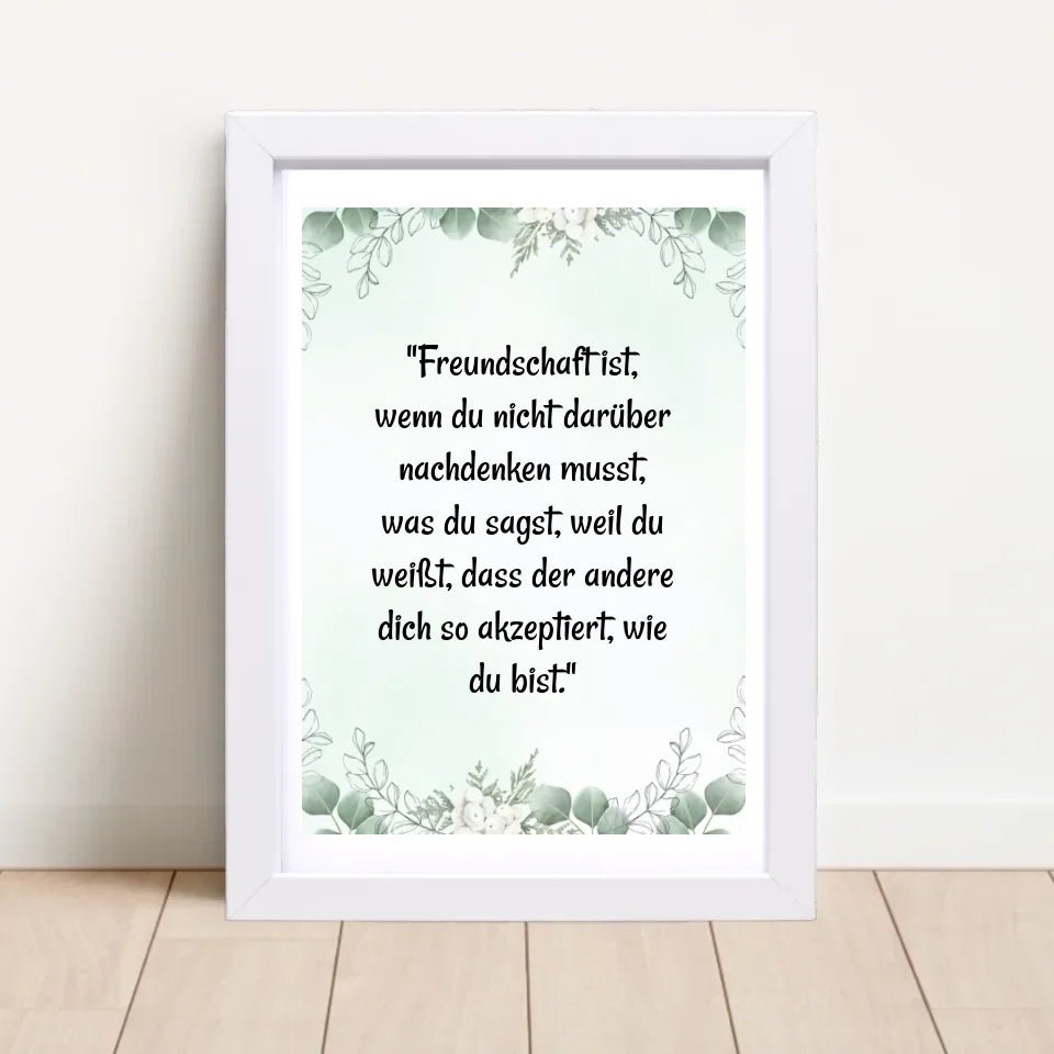 Geschenk Freundschaftsspruch Poster für beste Freundin personalisiert - Cantty