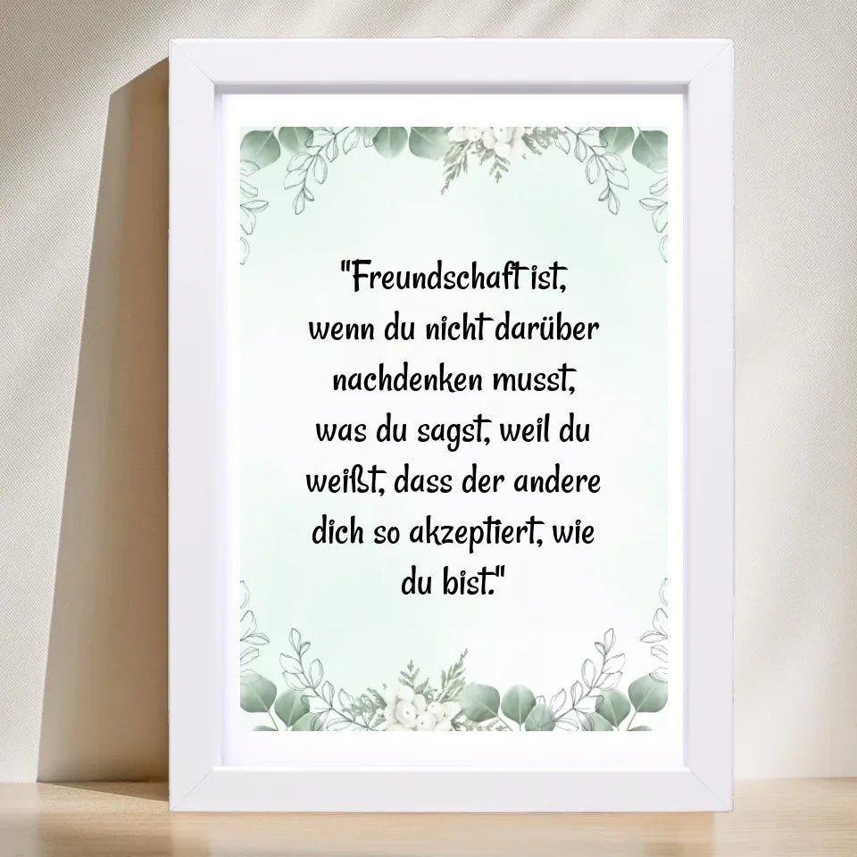 Geschenk Freundschaftsspruch Poster für beste Freundin personalisiert - Cantty