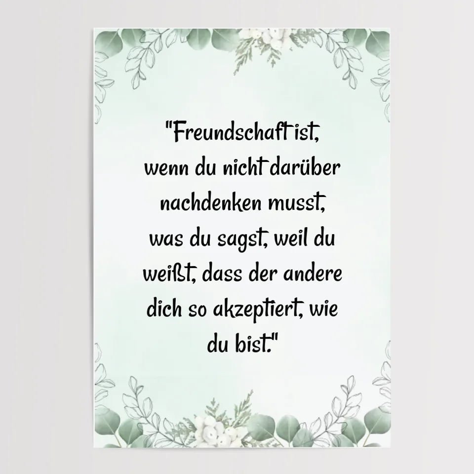 Geschenk Freundschaftsspruch Poster für beste Freundin personalisiert - Cantty