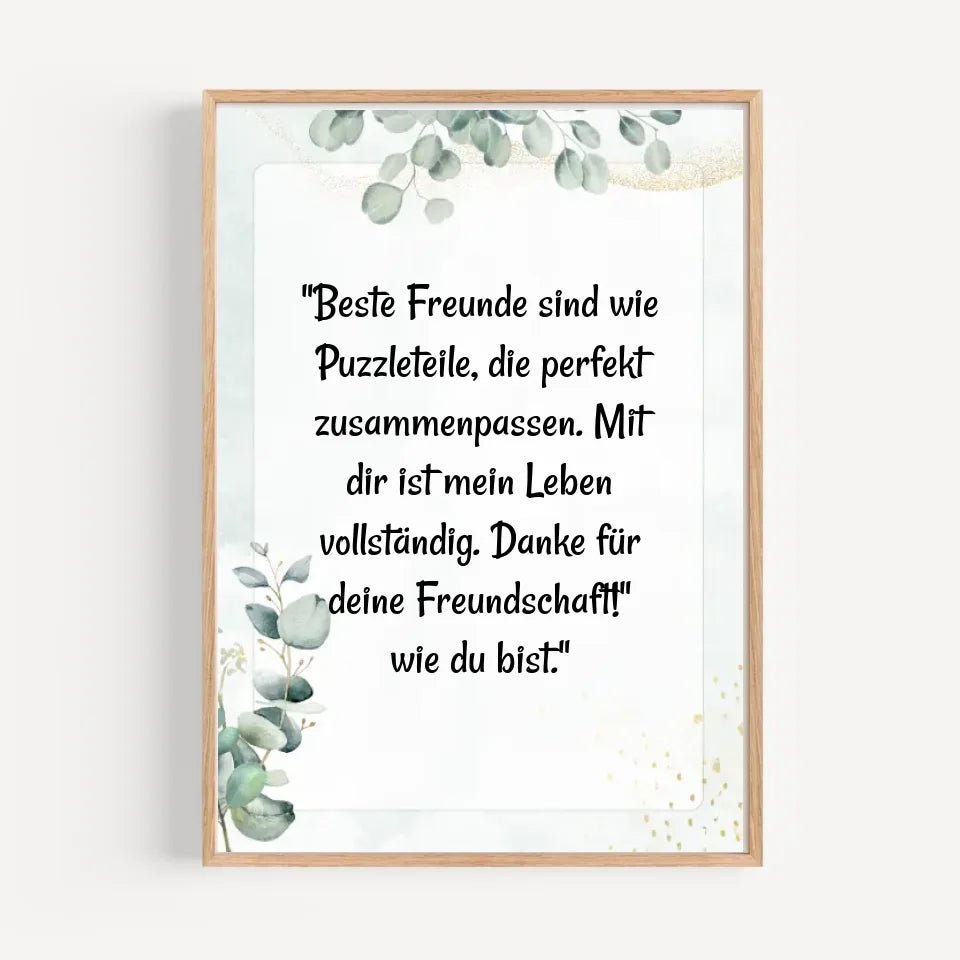 Beste Freundin Spruch Geschenk Poster personalisiert - Cantty