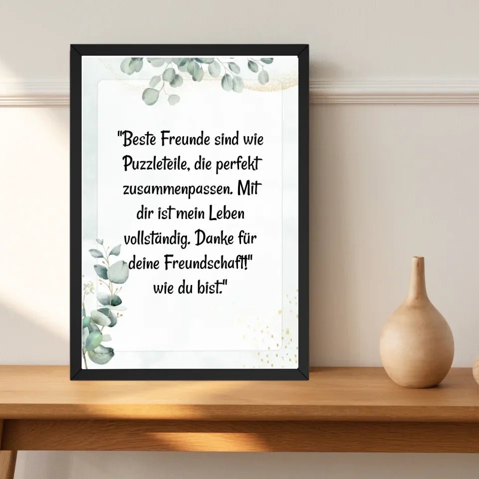 Beste Freundin Spruch Geschenk Poster personalisiert - Cantty
