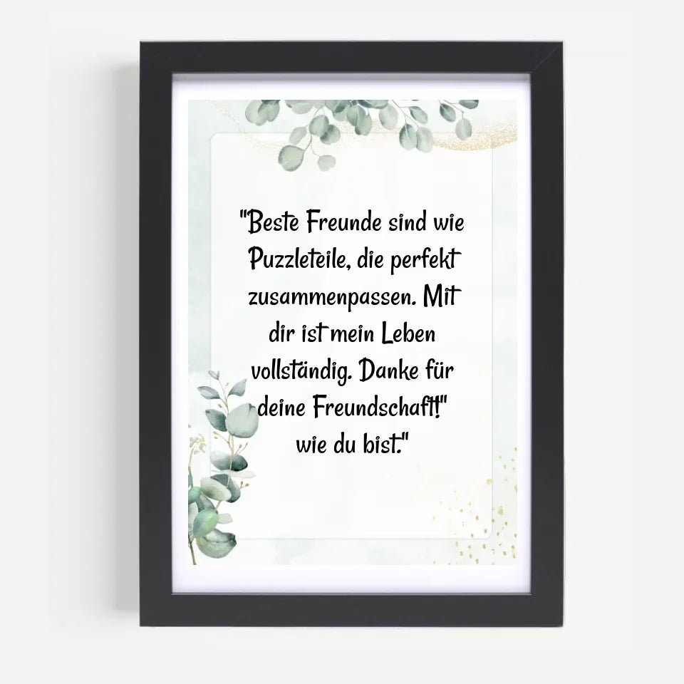 Beste Freundin Spruch Geschenk Poster personalisiert - Cantty