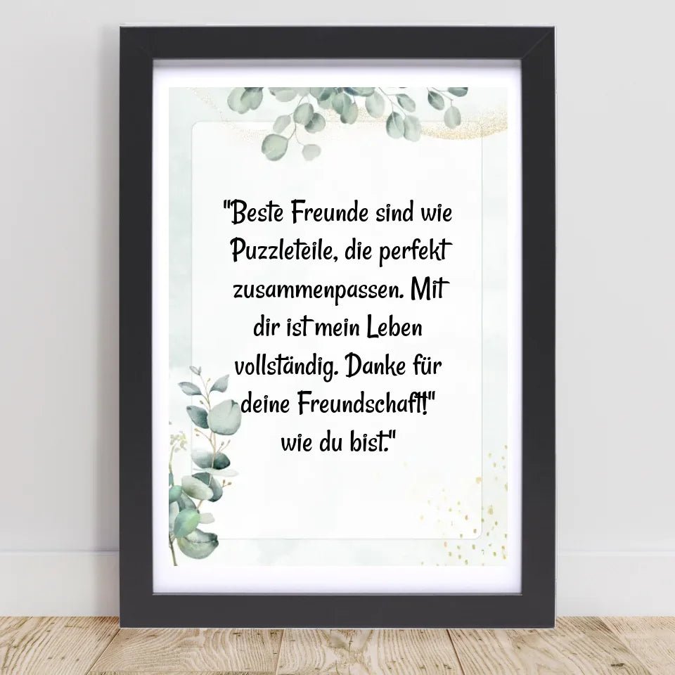 Beste Freundin Spruch Geschenk Poster personalisiert - Cantty