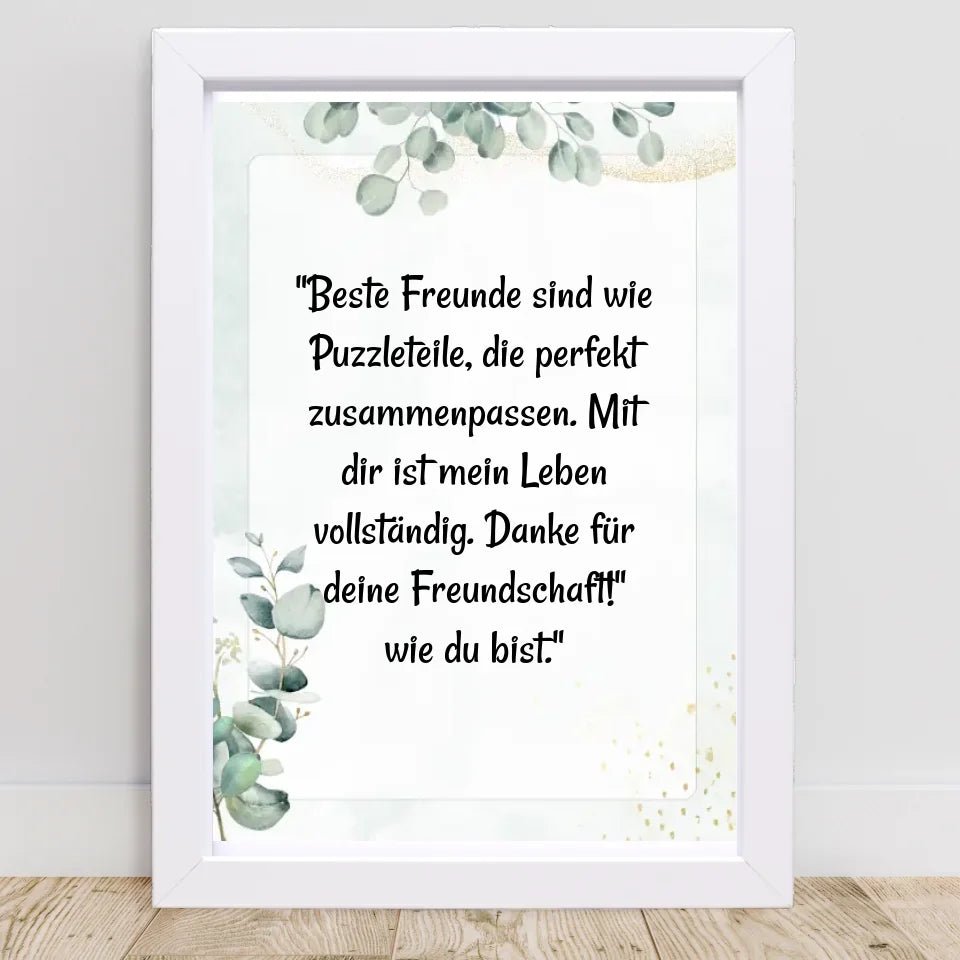 Beste Freundin Spruch Geschenk Poster personalisiert - Cantty