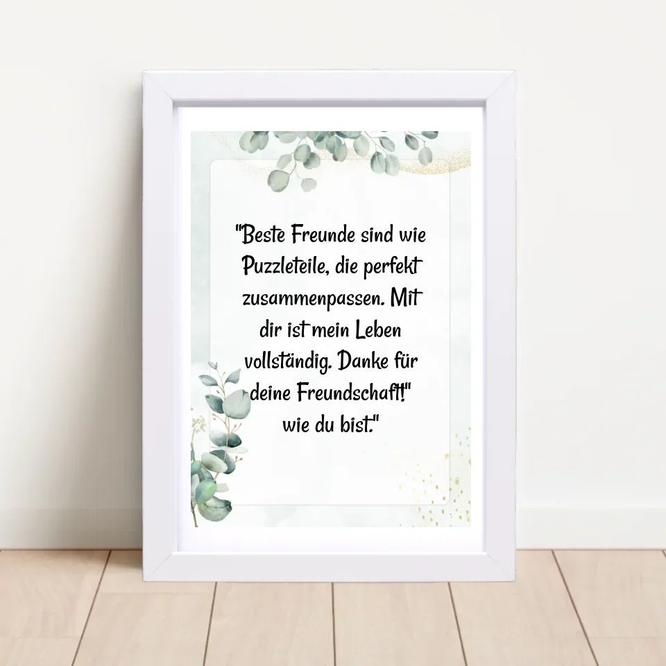 Beste Freundin Spruch Geschenk Poster personalisiert - Cantty