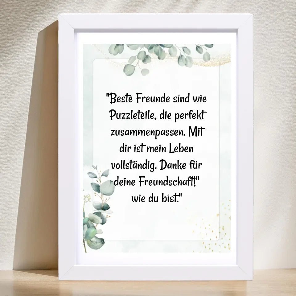 Beste Freundin Spruch Geschenk Poster personalisiert - Cantty