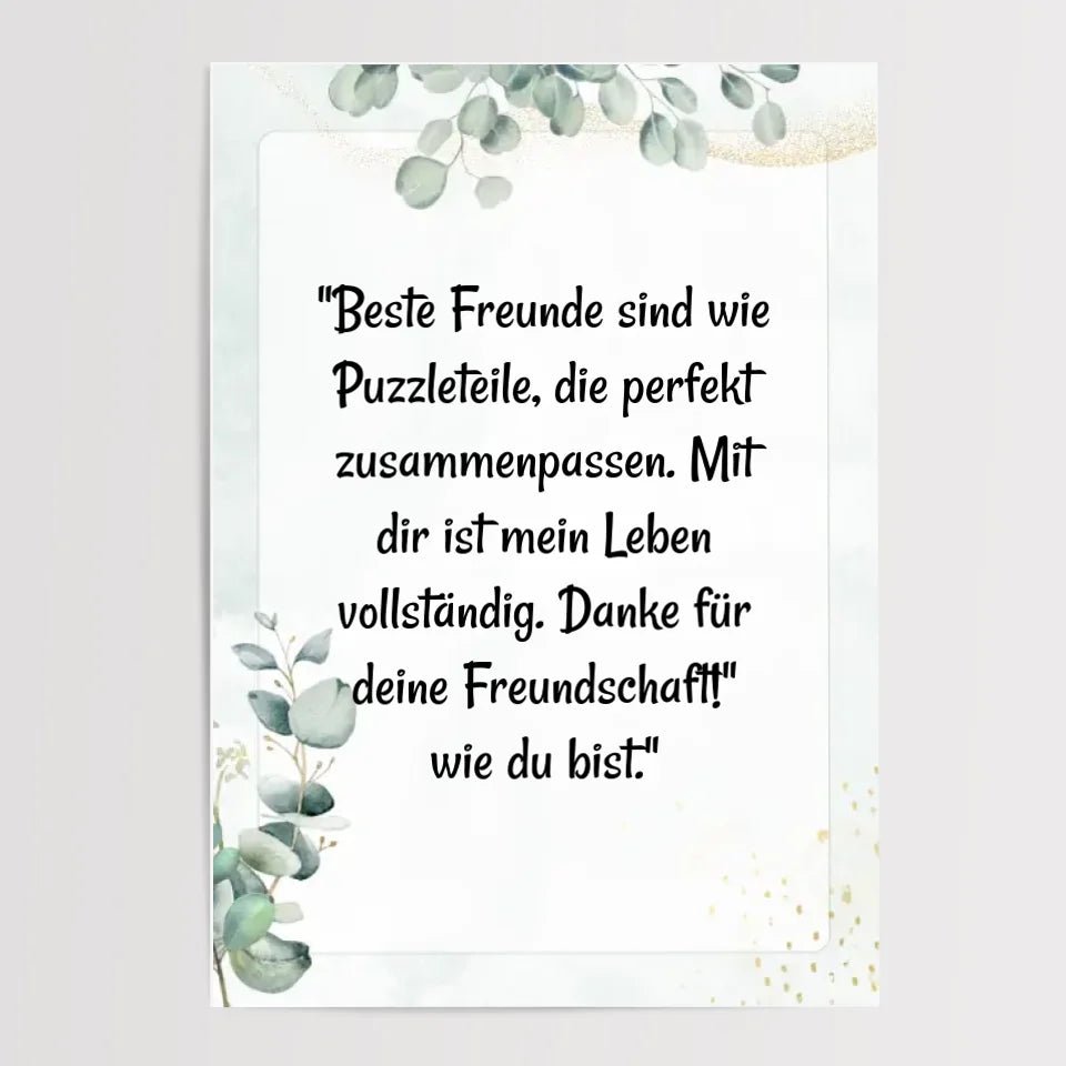 Beste Freundin Spruch Geschenk Poster personalisiert - Cantty