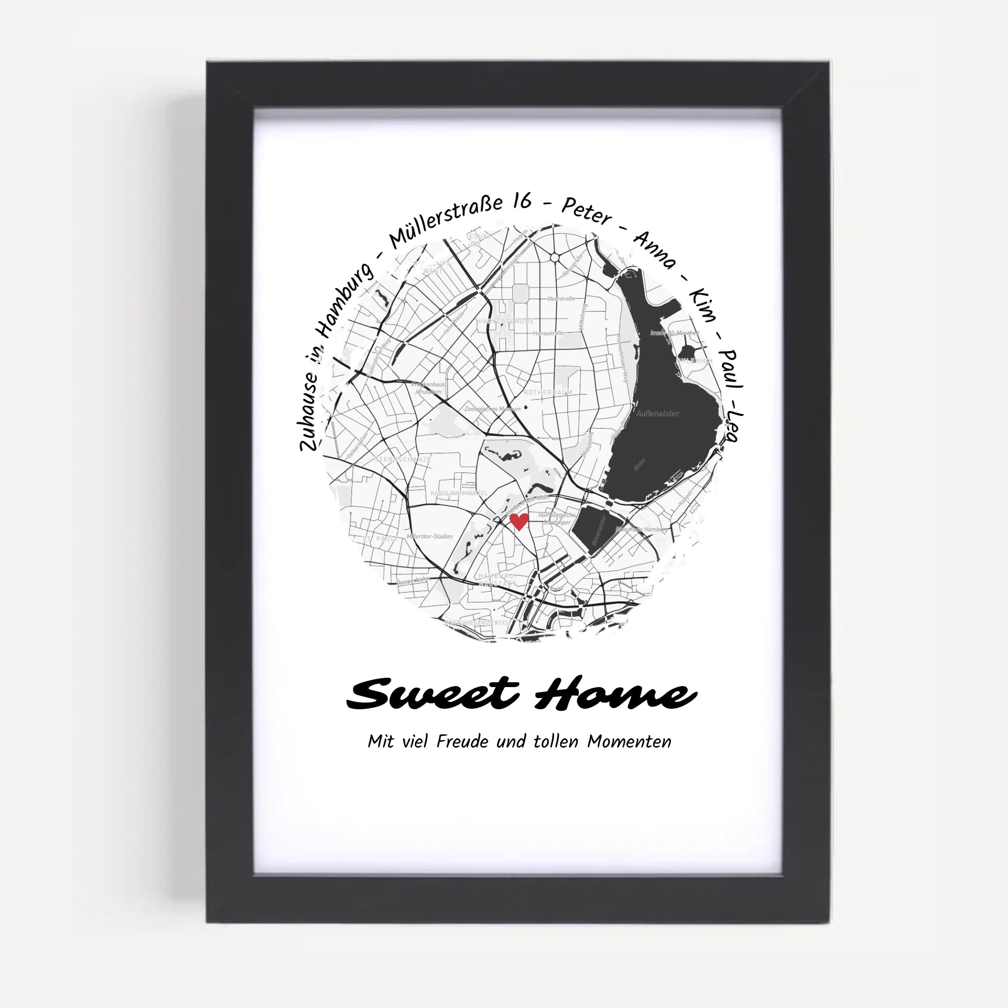 Zuhause Umzugsgeschenk Stadtkarte Koordinaten Poster personalisiert für neue Wohnung oder Haus - Cantty