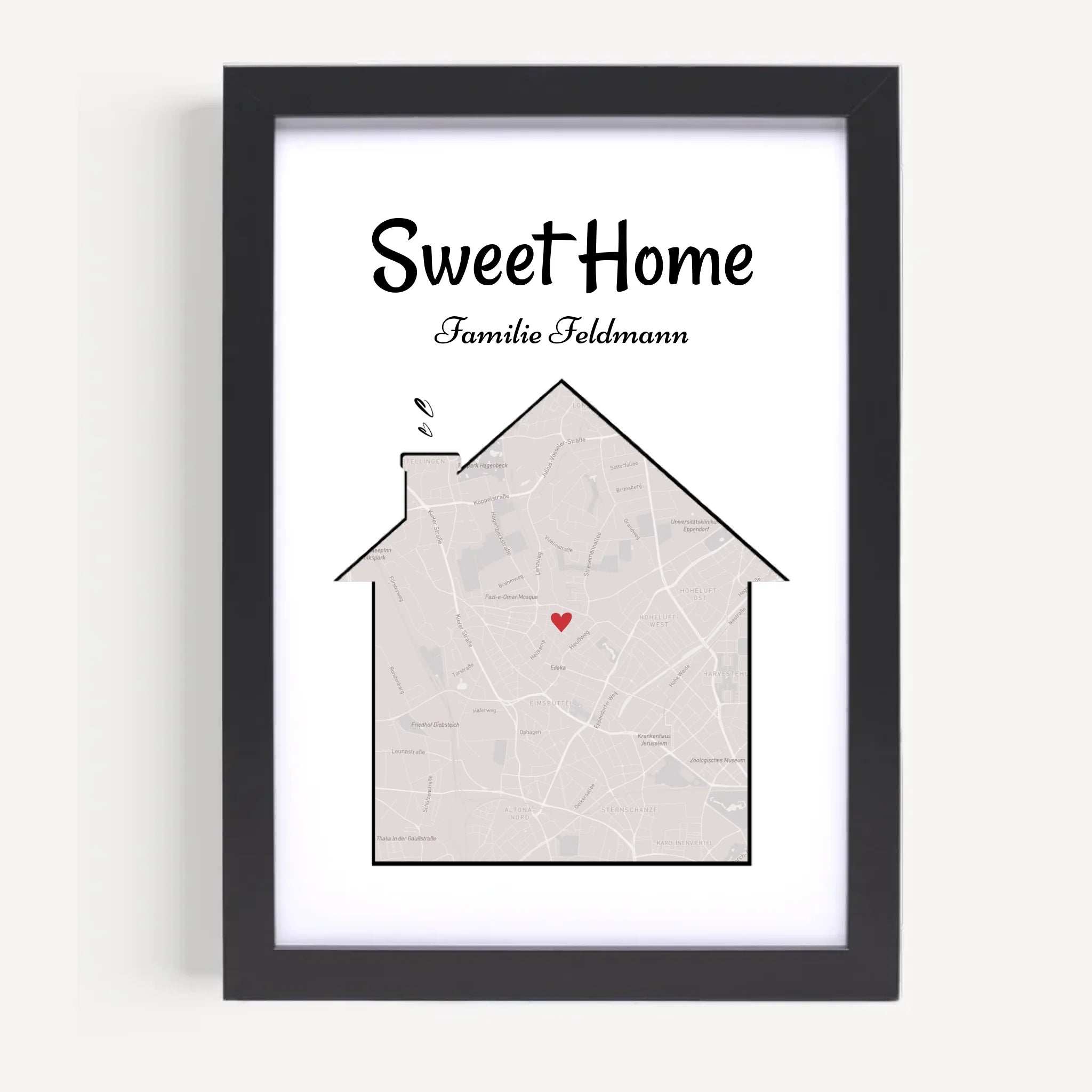 Neue Wohnung Haus Umzugsgeschenk Stadtkarte Koordinaten Poster personalisiert - Cantty