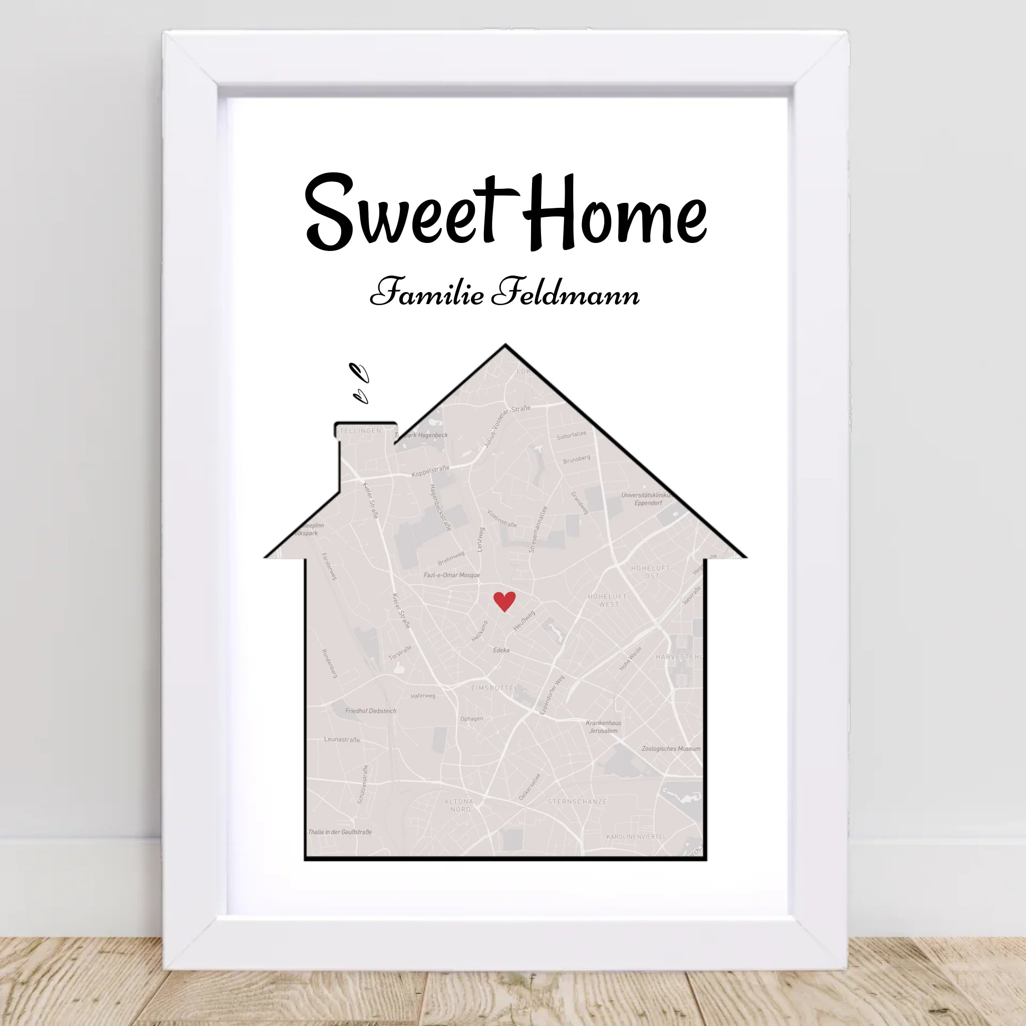 Neue Wohnung Haus Umzugsgeschenk Stadtkarte Koordinaten Poster personalisiert - Cantty